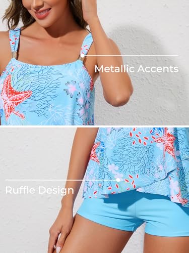 Summer Mae Womens Tankini Swimsuits Ruffle Bathing Suits 2025 Swimming Suits Tummy Control High Waisted Shorts4