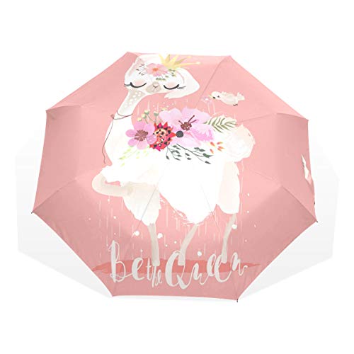 Preisvergleich Produktbild ISAOA Automatischer Reise-Regenschirm,kompakt,faltbar,Mod... stilvolles personalisiert,Winddicht Stockschirm,Ultraleicht,UV-Schutz,Reg... für Damen,Herren und Kinder
