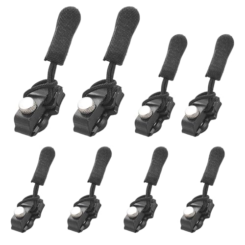 8PCS Zipper Repair Kit 3 Sizes Replacement Instant Fix Zipper Repair Kit for Backpacks Luggage Jackets Coats Zip