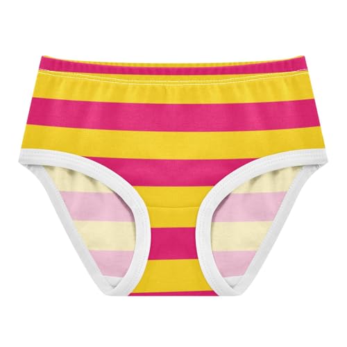 Yellow Red Stripe Toddler Girls's Underwear 2T