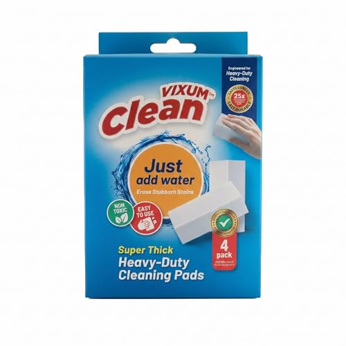Image of VIXUM CLEAN Super Thick Heavy-Duty Cleaning Pads, 4 Pack
