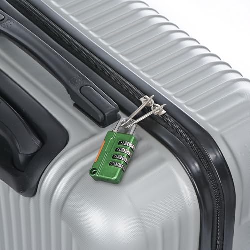 Image of PATIKIL Security Steel Cable with 4 Digit Combination Lock, 2 Set 3.3Ft Coated Safety Wire Rope Double Loop Padlock for Outdoor Travel Luggage, Green