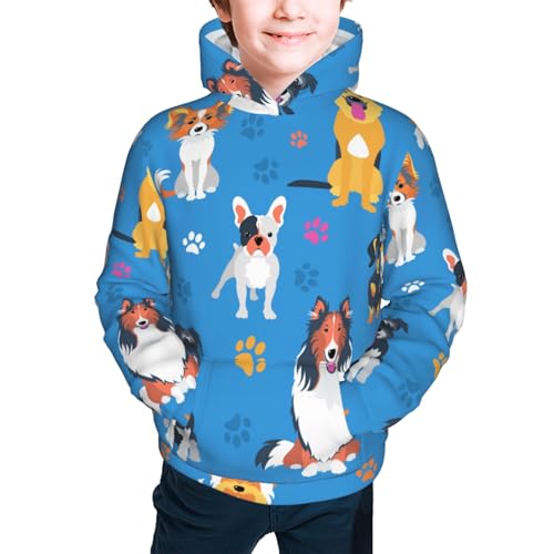 Cute Dogs Kids Pullover Hoodies Boys Sweatshirts Girls Athletic Clothes with Pocket2