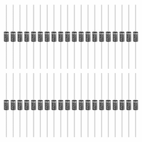 MECCANIXITY 100 Pcs 1N5407 Rectifier Diode, 3A 800V DO-27 Electronic Silicon Diodes for Charger Industrial Power Adapter Supply Inverter Switching Power Supply