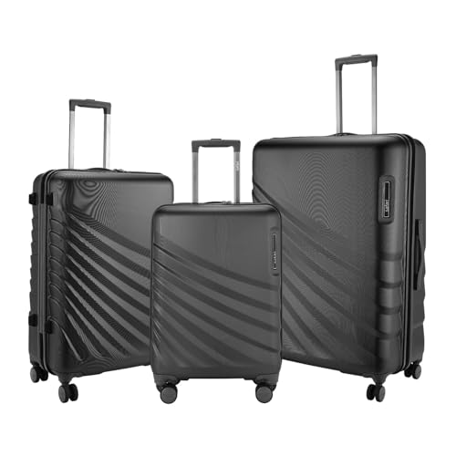 Image of Safari Select Polaris PRO Set of 3 Cabin Medium Large Check-in Trolley Bag Hard Case Polycarbonate 8 Wheels with 360 Degree Rotation Recessed TSA Lock Trolley Bags for Travel Suitcase for Travel Black