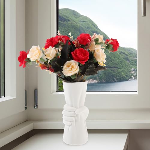 Vase en céramique blanc au design moderne et finition soignée