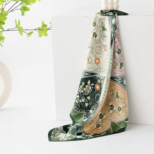 WODFAMY 35”Large Silk Head Scarves bandanas for women elegance silk scarf for women Like Scarf Headscarf hair scarf3