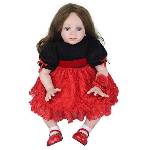 FMONH Reborn Babypuppe Lebensechtes süßes Mädchen 24 Zoll 60 cm, J401 Weiches Simulations-Silikon-Vinyl-Material… – Bild 3