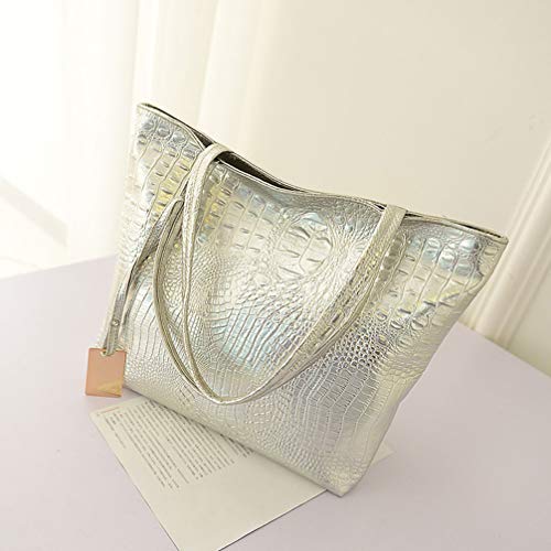 OSALADI Bolsa feminina de grande capacidade, bolsa de compras de couro de poliuretano, bolsa de ombr