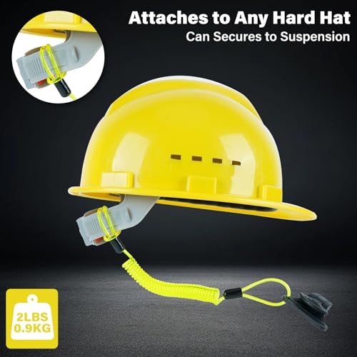 Image of MELOTOUGH Coiled Lanyard,Hard Hat Lanyard w /Clamp End,No Snag Design for Hard Hat,Tools,Small Valuables,Load Cap 2lbs,3Pcs