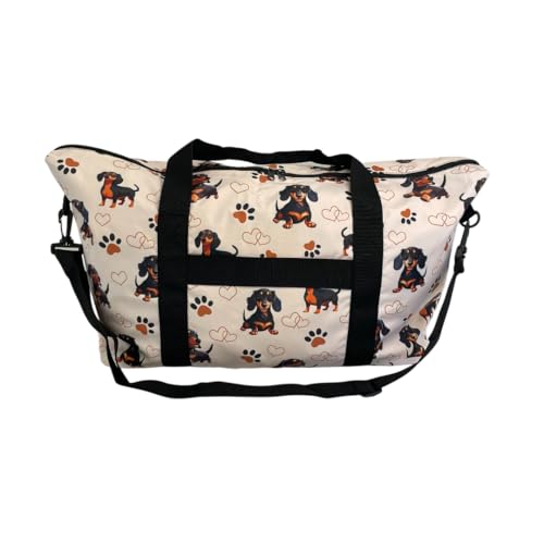Dachshund Travel Duffel Bag, Water Repellent Polyester, Shoulder Strap, Internal Zipper Pocket2