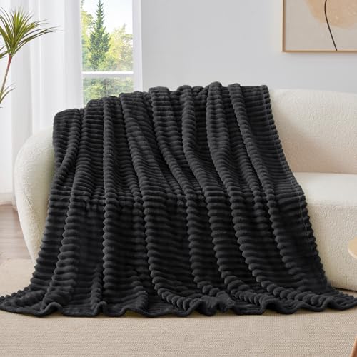 BEDELITE Fuzzy Throw Blanket for Couch - Black Fluffy Cozy Soft Plush Warm Fleece Blankets for Winter, Bedroom Valentine's Day Decor Gifts for Him Her by BEDELITE - Image 8