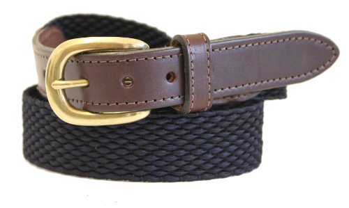 Thomas Bates Palm Beach Braided Elastic Leather Tab Belt