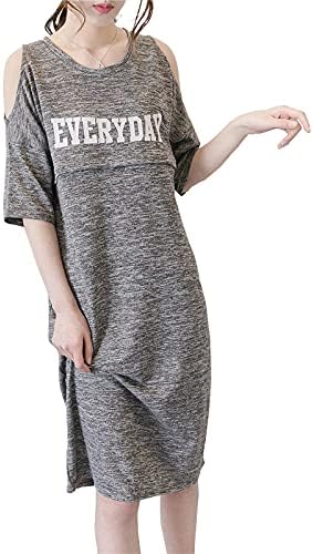 Amazon Co Jp マタニティ ワンピース 半袖 ｔシャツ 授乳口付き 大きいサイズ かわいい オフショルダー トップス 夏 服 ファッション小物