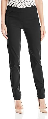 SLIM-SATION Women's Wide Band Pull-On Straight Leg Pant With Tummy Control
