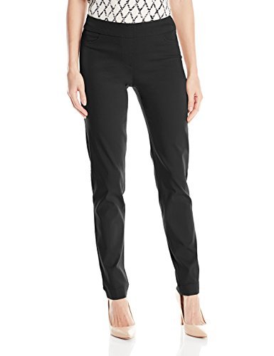 SLIM-SATION Women's Wide Band Pull-On Straight Leg Pant With Tummy Control