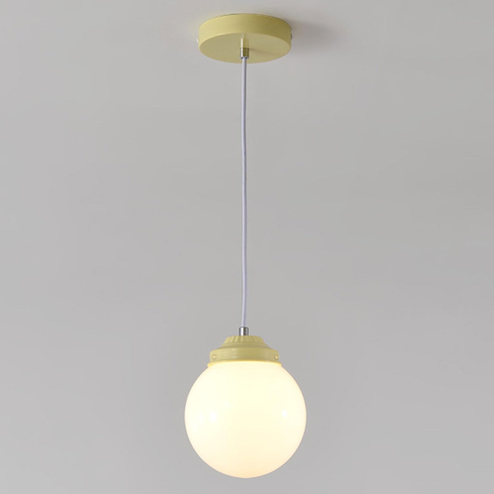RSZCSMO Butter-Style Pumpkin Bedroom Pendant Light E26 Round Single-Head Glass Multi-Option Bedroom Hanging Lamp Children's Room, Bar Counter, Dining Table Lighting Fixture