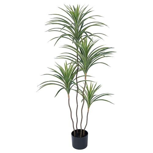 YEPDIN Künstliche Dracaena-Pflanzen für den Innenbereich, 120 cm hohe künstliche tropische Bodenpflanzen für den Innenbereich hoher künstlicher Topf künstliche Bäume für die Dekoration von Home-Office