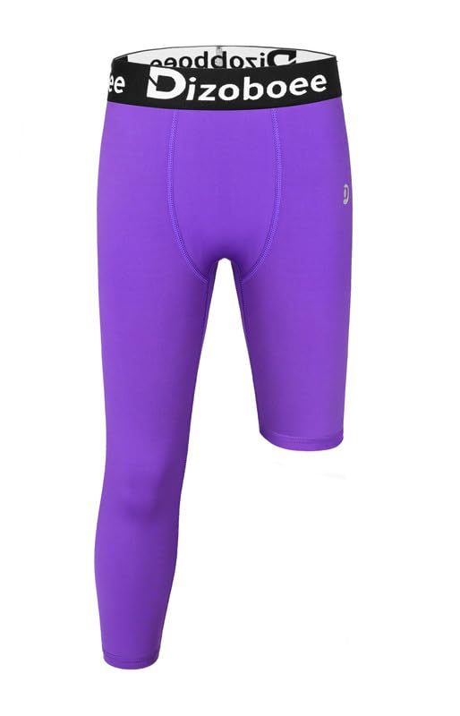 Dizoboee Youth Boys Compression Pants One Leg 3/4 Athletic Leggings for Sports Kids Basketball...