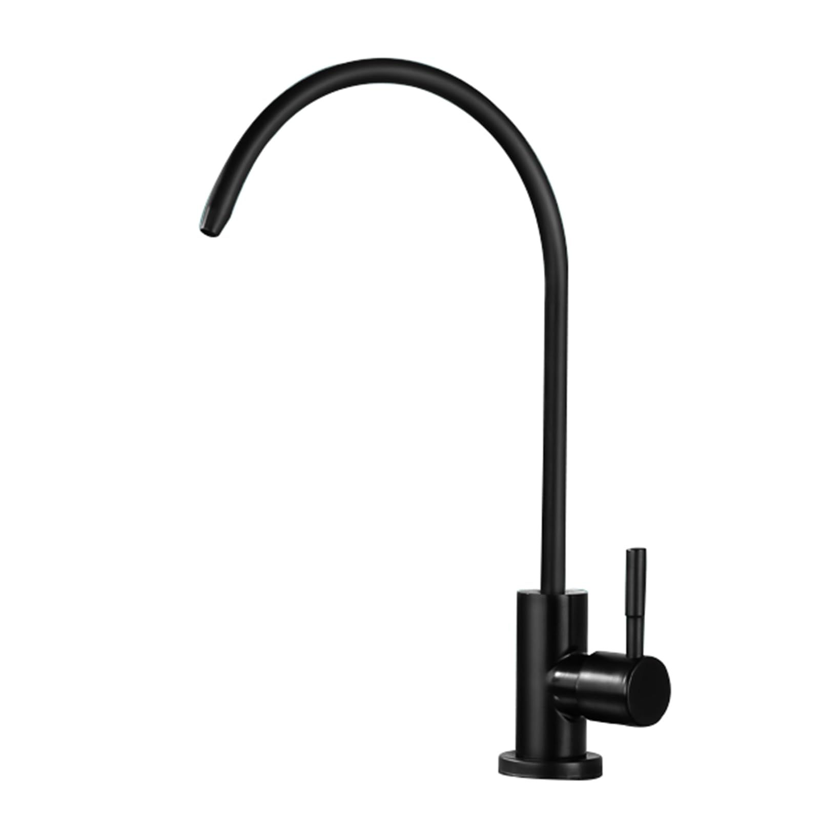 HTTGDGDH Cold Water Tap Kitchen, Single Handle 1 Hole Reverse Osmosis Tap, 360° Rotation Water Filter,Black,Black-A