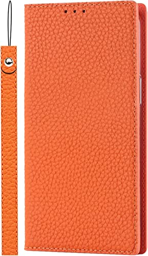 Étui en cuir véritable pour iPhone 14 Pro Max avec support vidéo et range-cartes GUMMMY
