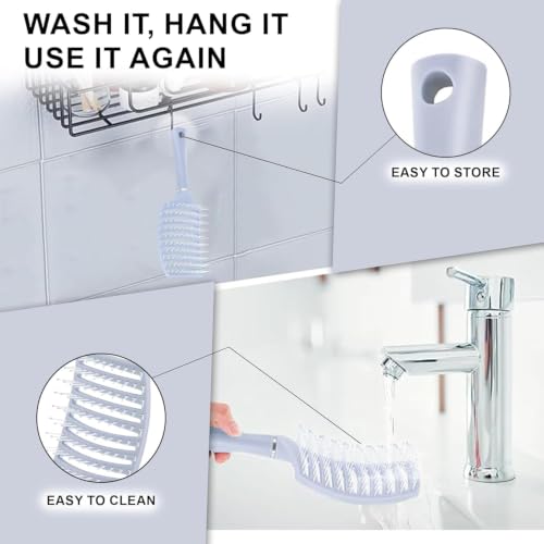 Image of Detangling Hair Brush for Wet & Dry Hair, Flexible Vented Styling Comb with Ball Tip Bristles for Curly, Wavy & Straight Hair, Scalp Massage Grooming Tool for Women Men Kids