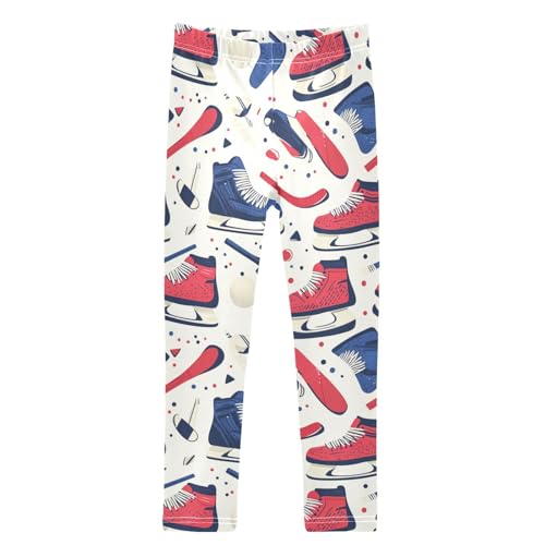 Boccsty Hockey Polka Dots Girls Leggings Kids Yoga Pants Dance Active Tights 4T