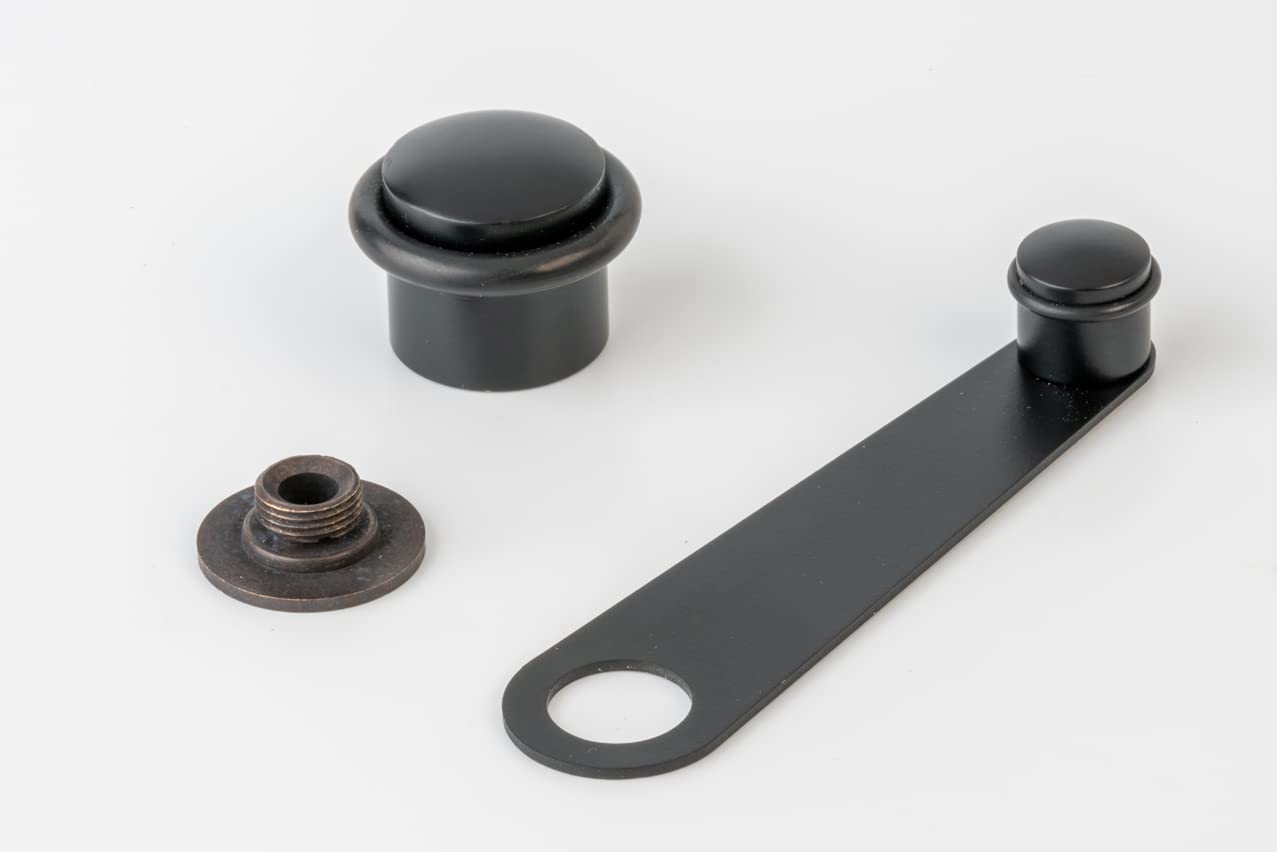 AZERODESIGN-Topes para Puertas Suelo- Sujeta Puertas-Tope Puertas Suelo-Retenedor puerta Giratorio-Para Puertas 50mm- Incluye Tornillos (NIQUEL SAT PACK 2 UNID.)