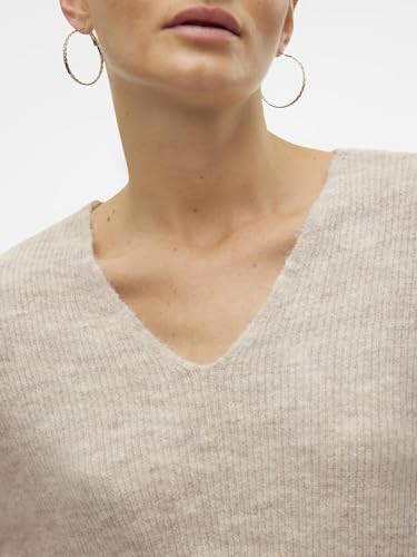 VERO MODA Strick Pullover V-Ausschnitt Langarm Sweater Knitted Jumper VMCREWLEFILE