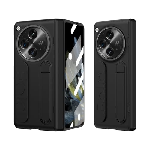 MUDASANQI Funda compatible con OnePlus Open con protector de pantalla integrado y soporte oculto, funda protectora de bisagra de cuerpo completo a prueba de golpes compatible con OnePlus Open (negro)