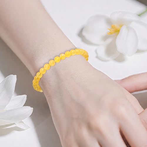 Citrine Bracelet, Stone of Wealth Bracelet Elastic Crystal Beaded Bracelets Spiritual Jewelry for Women Men3