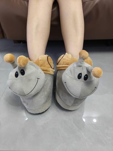 Cute Snail Slippers for Women Men Warm Feet House Shoes Funny Booties3