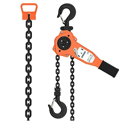 Amarite Chain Hoist Lever Hoist 1.5Ton 3300Ibs 20ft Load Chain Manual Chain Hoist Industrial Grade Type Connection for Lifting Hook …