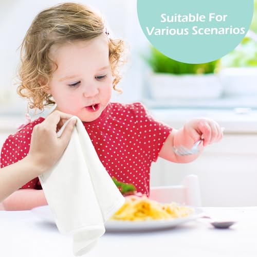 Image of Dolwis Cotton Baby Washcloths Bath Towels: 6 Pack Soft Baby Wash Cloths Face Towel Hand Towel Bath Towel for Newborn Kids, Small, White