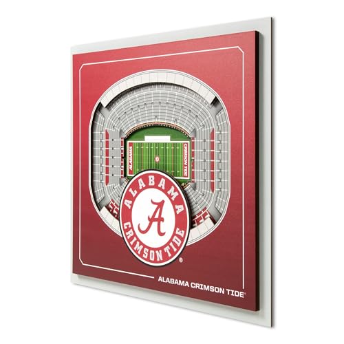 Image of YouTheFan Officially-licensed NCAA Stadium Series 3D Wall Art - multi-layer team stadium replica, detailed sports fan gift, indoor decor