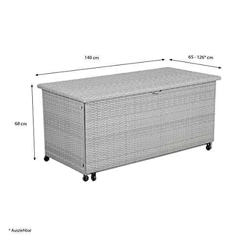 greemotion Polyrattan-Kissenbox zum Ausziehen, ca. 142 x 68 x 133 cm – Bild 3