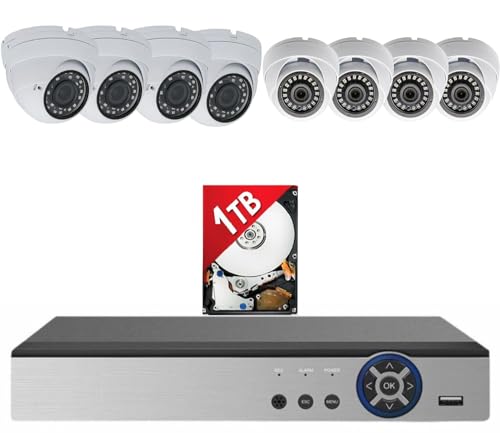 Evertech 8 Channel High-Definition Security Surveillance System 1TB Hard Drive