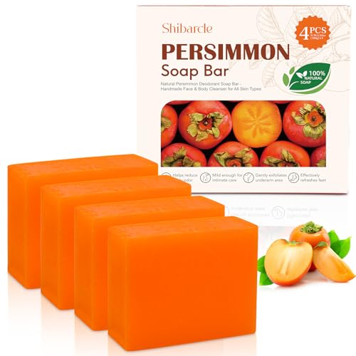 Image of 4 Pack Persimmon Soap for Old People Smell, Body Wash for Odor Control
