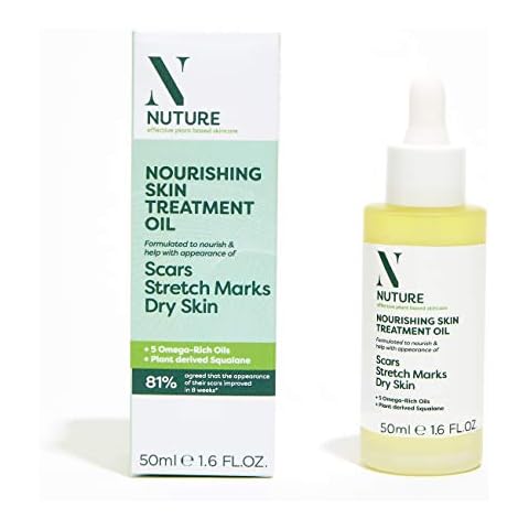 NUTURE Nourishing Skin Treatment Oil 50ml | Improves the appearance of Scars & Stretch-marks | Omega-rich Oils | Face & Body | Absorbs Quickly | Antioxidants | Leaves Skin Soothed & Softened Cover