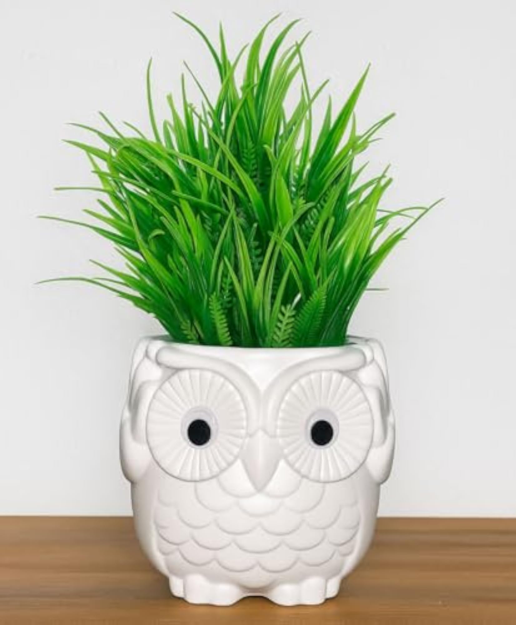 Faux Plants in Cute Owl Shape Pot for Gift Item