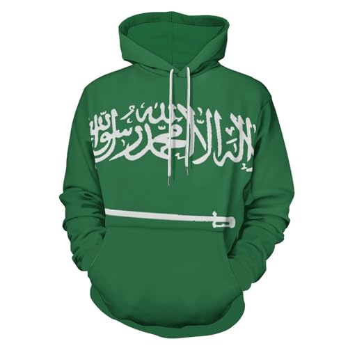 Sweat à Capuche Arabie Saoudite Pull Manches Longues Chaud Imprimé 3D Hiver