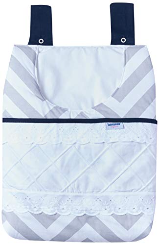 Biramar Baby Porta Fraldas 3 Pcs Bordado Ingles Brooklyn Chevron Cinza/Marinho Marinho