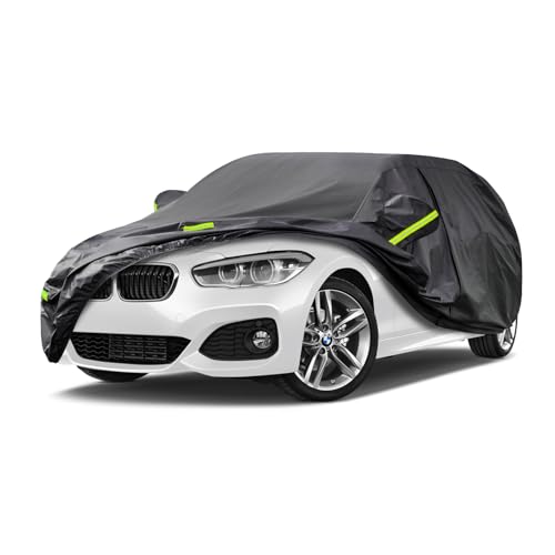 Image of Kaugung 7 Layers Car Cover Custom Fit BMW E87 E88 F20 F21(2004-2025), Waterproof All Weather Resistant Outdoor Indoor Sun Rain Dust S Protection.(USA Warehouse,Within 3-7 Days) silverBlack