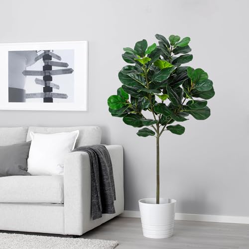 GarveeHome Artificial Fiddle Leaf Fig Tree, 63 Inch Faux Ficus Lyrata Plant with 62 Fiddle Leaves, Fake Floor Plant in Pot for Indoor Outdoor Living Room House Office Garden Decor