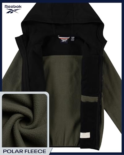 Reebok Boys Fleece Jacket - Weather Resistant Hooded Full Zip Polar Fleece Jacket for Boys - Lightweight Outerwear Jackets4
