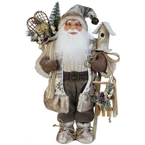 Windy Hill Collection 16" Inch Standing Woodland Birdhouse Santa Claus Christmas Figurine Figure Decoration 168290 Cover