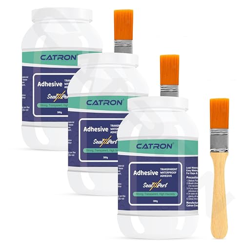 Image of Catron Waterproof 3 Crack Seal Agent SealXpert Roof Water Leakage Solution 900g,Transparent Waterproof Glue with Brush