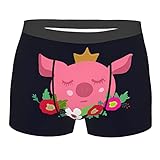 Lustige Weihnachtsmann-Herren-Boxershorts, Unterhose, Unterwäsche, für Herren, Freund, Cartoon Piggy Lovely, XL