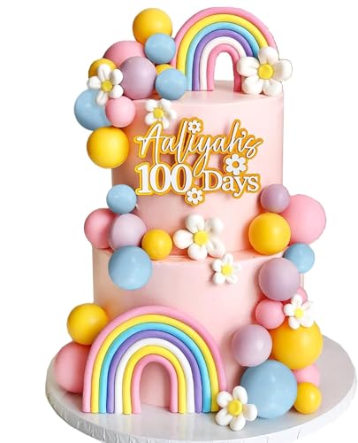 Decoración para Tartas, Decoración para Tartas de Cumpleaños, Happy Birthday Globos Arcoiris Estrella Cake Topper Decorar, Niños y Niñas, Adorno de pastel de bricolaje