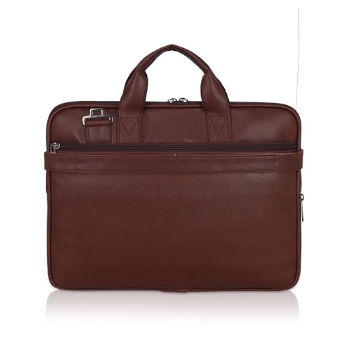 Image of EXIM Office Bag for Man 15.6 inch Vegan Leather Laptop bags Men Use Briefcase Messenger Premium Side Bags -Brown
